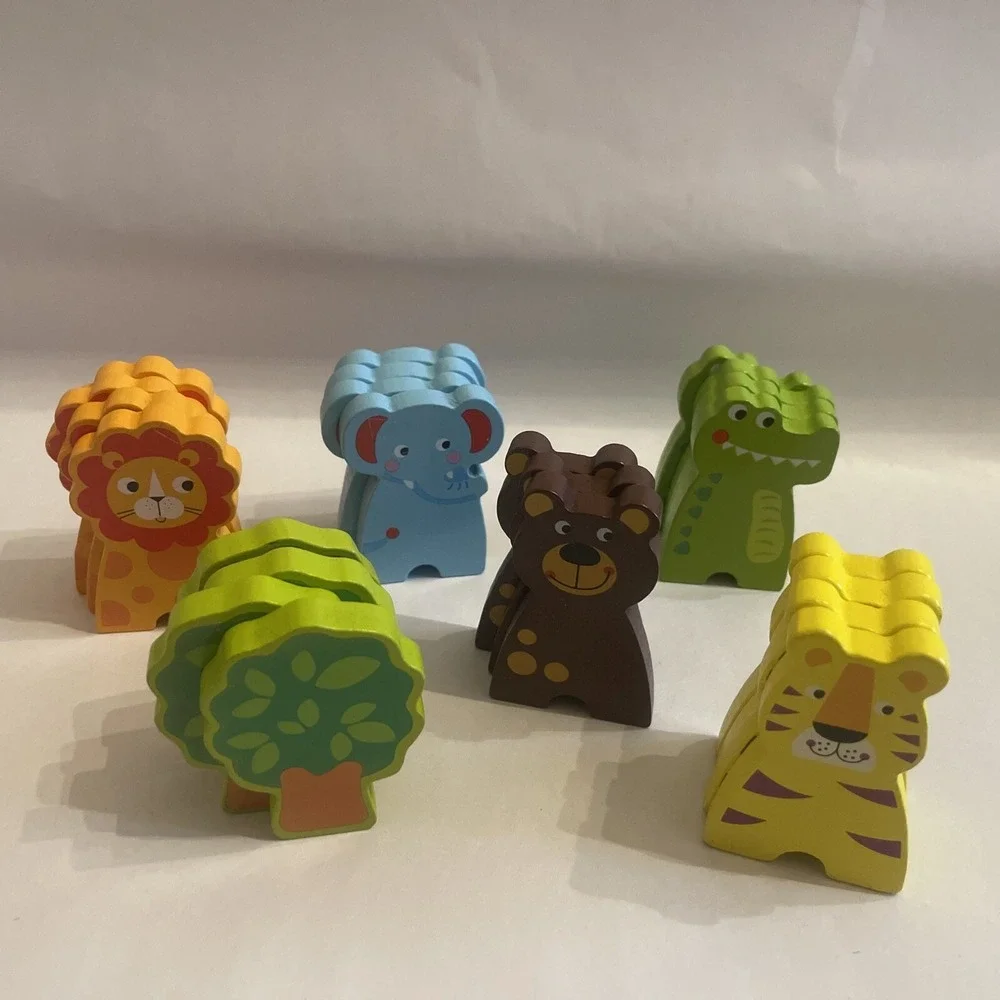 Wooden Painted Animals And Trees For Imaginative‎ Play Dominos
